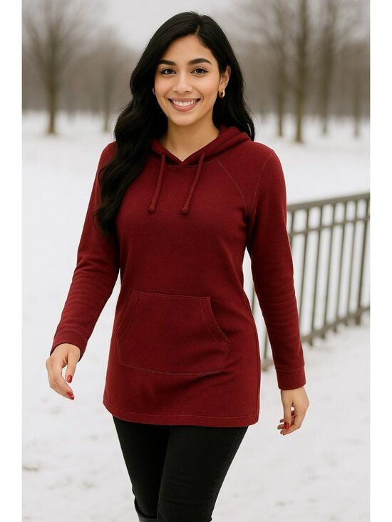 Smartwool Merino 250 Wool Womens Small Hoodie Burgundy - Picture 1 of 11